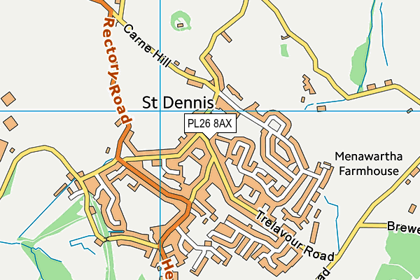 PL26 8AX map - OS VectorMap District (Ordnance Survey)
