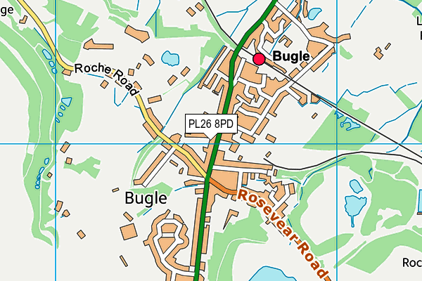 Bugle School map (PL26 8PD) - OS VectorMap District (Ordnance Survey)