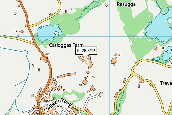 PL26 8YP map - OS VectorMap District (Ordnance Survey)