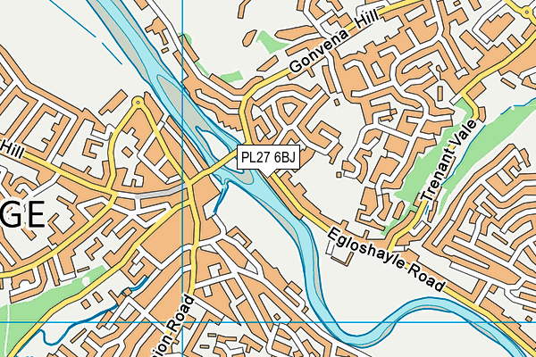 PL27 6BJ map - OS VectorMap District (Ordnance Survey)