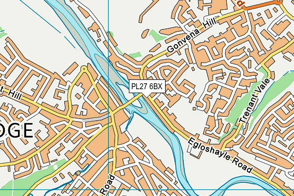 PL27 6BX map - OS VectorMap District (Ordnance Survey)