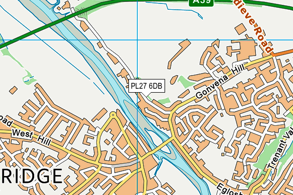 PL27 6DB map - OS VectorMap District (Ordnance Survey)