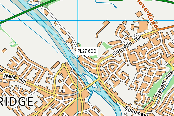 PL27 6DD map - OS VectorMap District (Ordnance Survey)