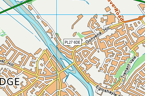 PL27 6DE map - OS VectorMap District (Ordnance Survey)