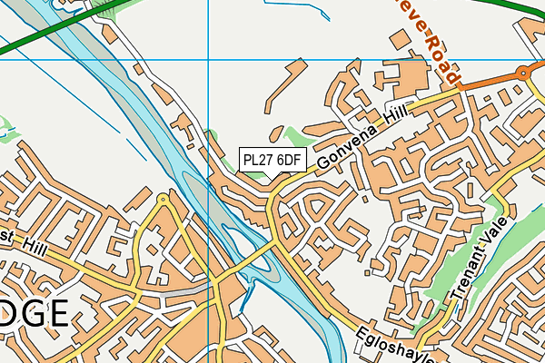 PL27 6DF map - OS VectorMap District (Ordnance Survey)