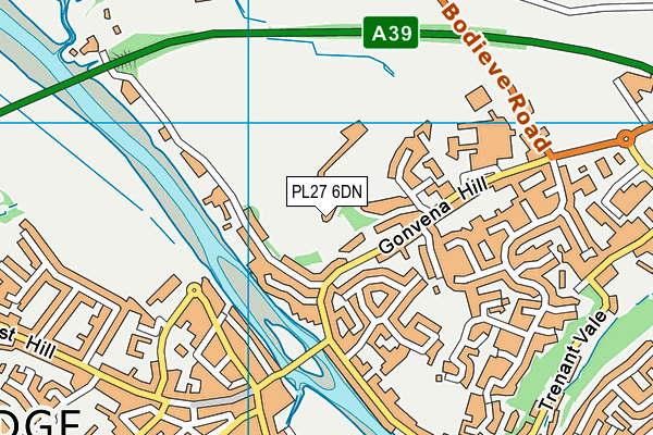 PL27 6DN map - OS VectorMap District (Ordnance Survey)