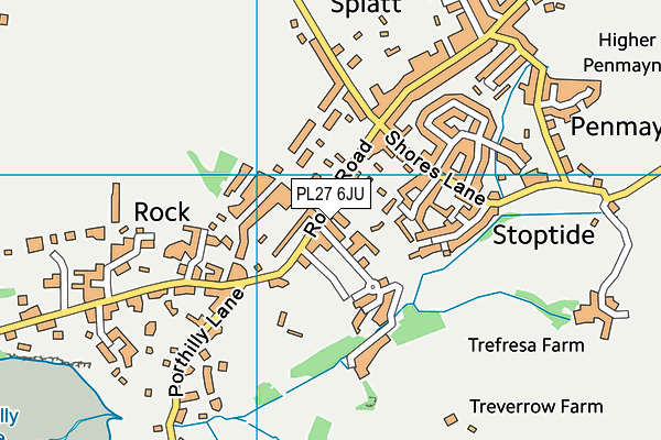 PL27 6JU map - OS VectorMap District (Ordnance Survey)