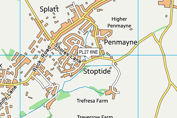 PL27 6NE map - OS VectorMap District (Ordnance Survey)