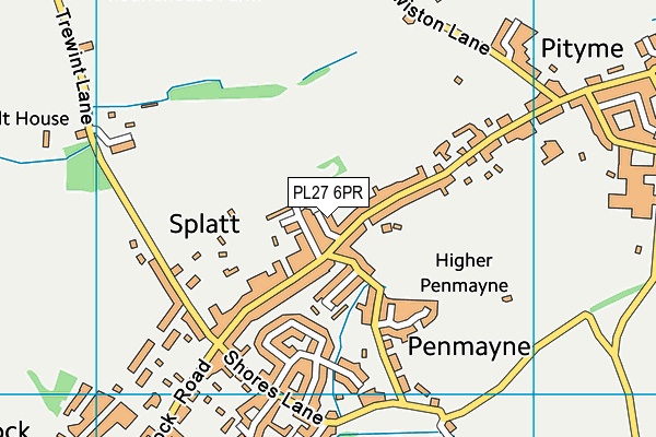 PL27 6PR map - OS VectorMap District (Ordnance Survey)