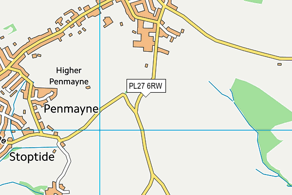 PL27 6RW map - OS VectorMap District (Ordnance Survey)