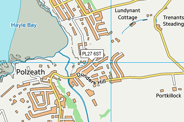PL27 6ST map - OS VectorMap District (Ordnance Survey)