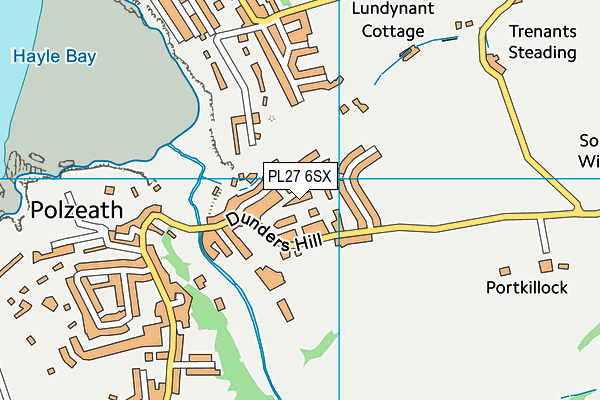 PL27 6SX map - OS VectorMap District (Ordnance Survey)