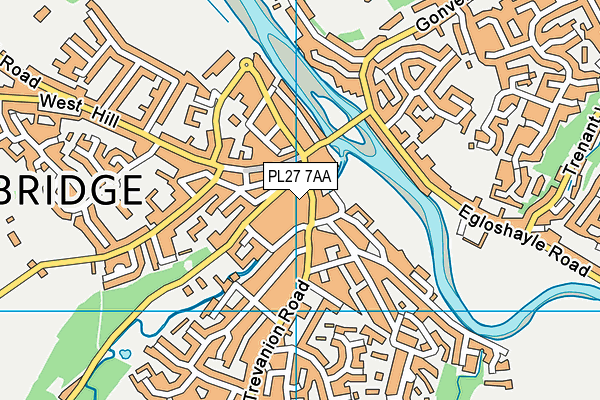 PL27 7AA map - OS VectorMap District (Ordnance Survey)