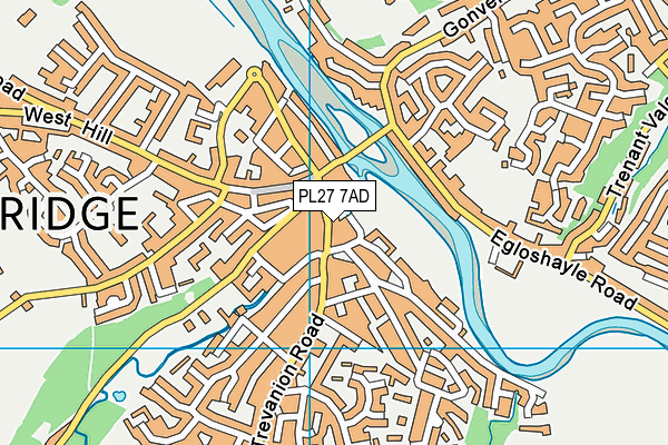 PL27 7AD map - OS VectorMap District (Ordnance Survey)