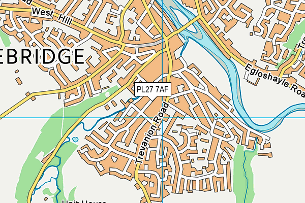 PL27 7AF map - OS VectorMap District (Ordnance Survey)