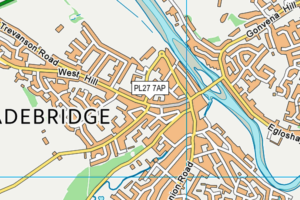 PL27 7AP map - OS VectorMap District (Ordnance Survey)