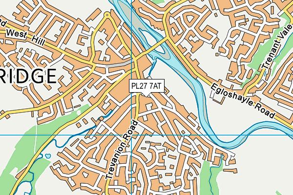 PL27 7AT map - OS VectorMap District (Ordnance Survey)