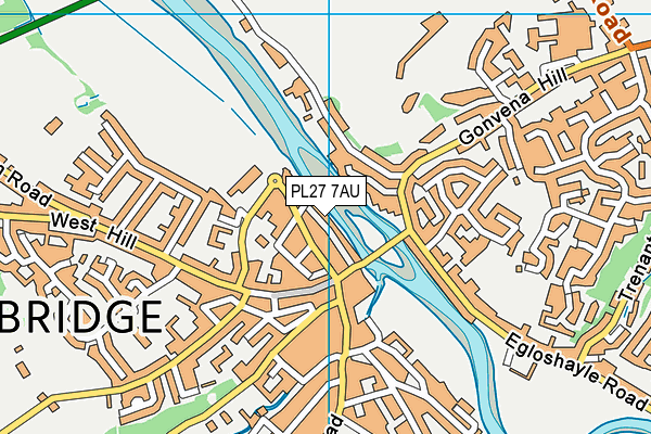 PL27 7AU map - OS VectorMap District (Ordnance Survey)