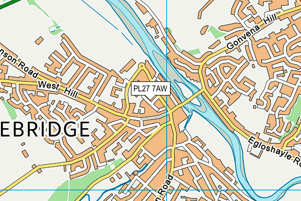 PL27 7AW map - OS VectorMap District (Ordnance Survey)