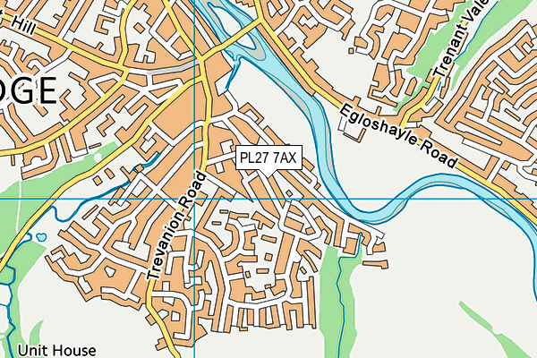 PL27 7AX map - OS VectorMap District (Ordnance Survey)