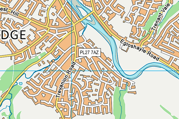 PL27 7AZ map - OS VectorMap District (Ordnance Survey)