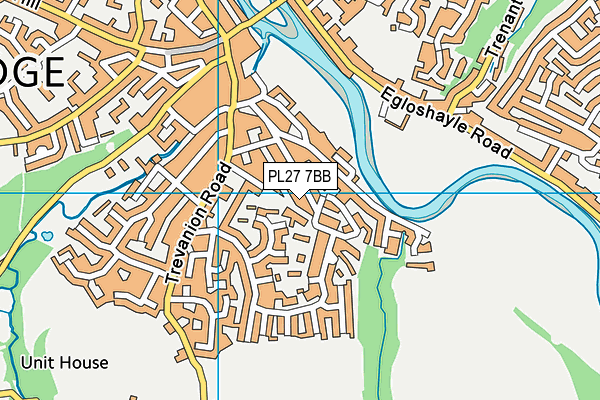 PL27 7BB map - OS VectorMap District (Ordnance Survey)