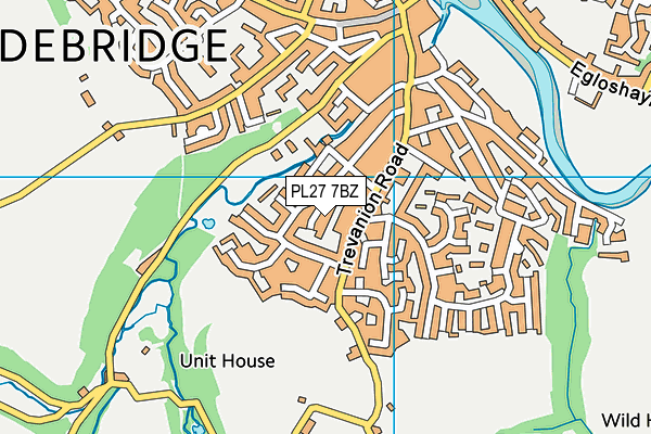 PL27 7BZ map - OS VectorMap District (Ordnance Survey)