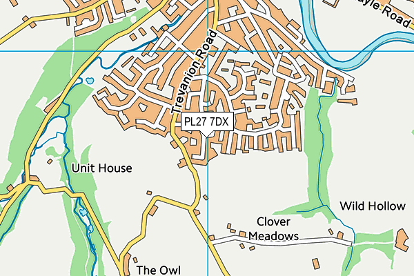PL27 7DX map - OS VectorMap District (Ordnance Survey)
