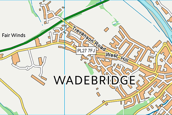 PL27 7FJ map - OS VectorMap District (Ordnance Survey)