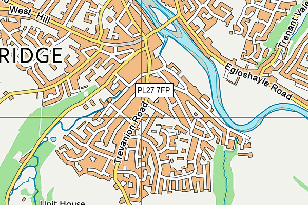 PL27 7FP map - OS VectorMap District (Ordnance Survey)