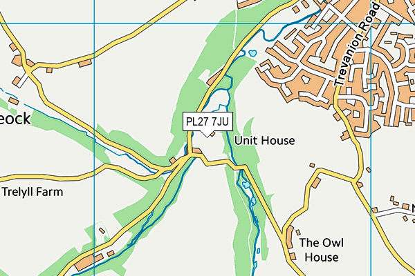 PL27 7JU map - OS VectorMap District (Ordnance Survey)