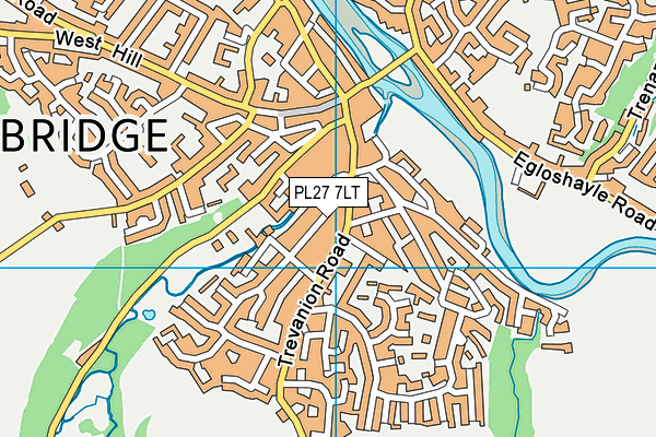 PL27 7LT map - OS VectorMap District (Ordnance Survey)