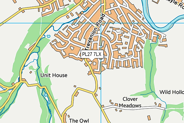 PL27 7LX map - OS VectorMap District (Ordnance Survey)