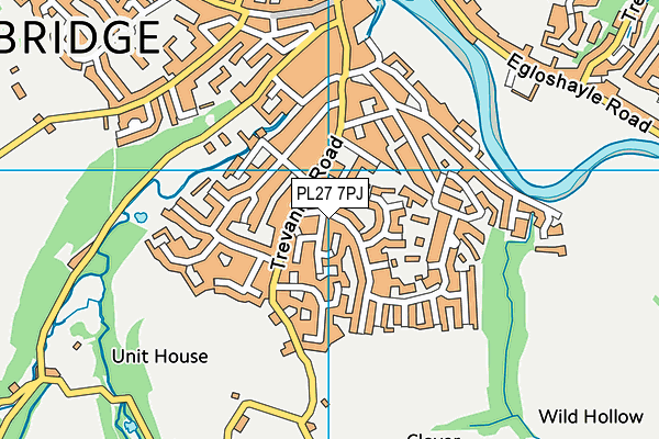 PL27 7PJ map - OS VectorMap District (Ordnance Survey)