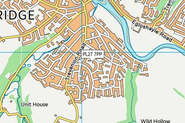 PL27 7PP map - OS VectorMap District (Ordnance Survey)
