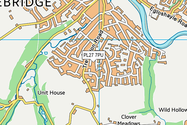 PL27 7PU map - OS VectorMap District (Ordnance Survey)