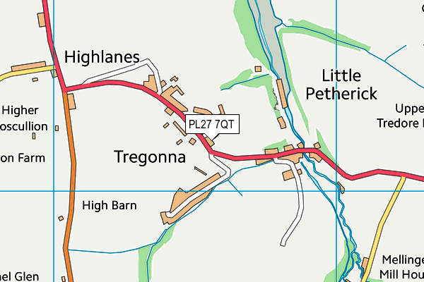 PL27 7QT map - OS VectorMap District (Ordnance Survey)