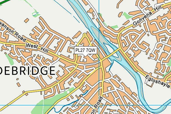 PL27 7QW map - OS VectorMap District (Ordnance Survey)