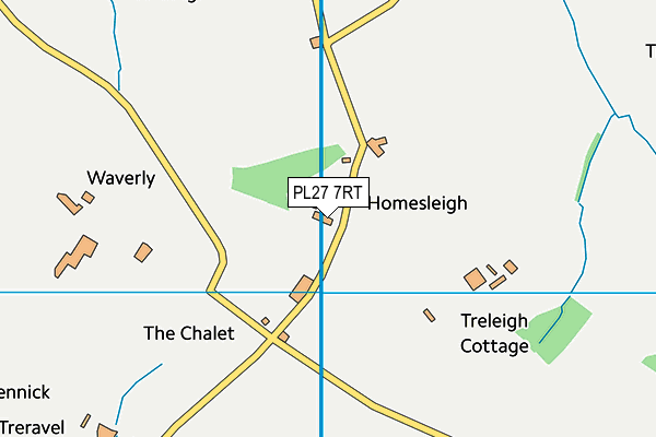 PL27 7RT map - OS VectorMap District (Ordnance Survey)