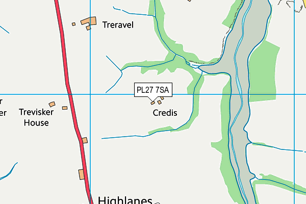 PL27 7SA map - OS VectorMap District (Ordnance Survey)