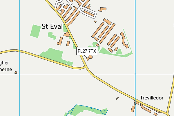 Raf St Eval (Closed) map (PL27 7TX) - OS VectorMap District (Ordnance Survey)