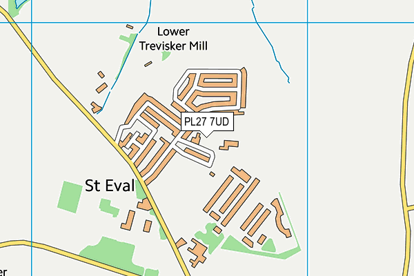 Trevisker Primary School map (PL27 7UD) - OS VectorMap District (Ordnance Survey)