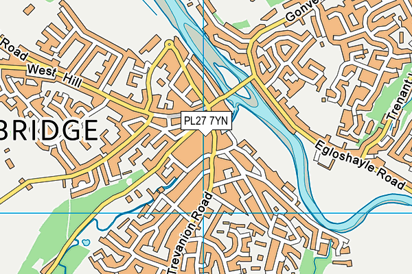 PL27 7YN map - OS VectorMap District (Ordnance Survey)