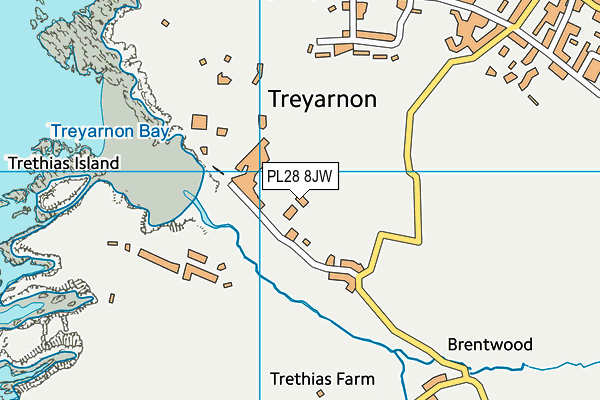PL28 8JW map - OS VectorMap District (Ordnance Survey)