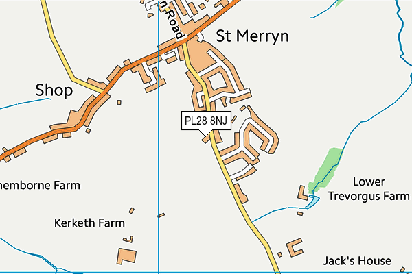 Trevithick Estate (St Merryn Playing Field) map (PL28 8NJ) - OS VectorMap District (Ordnance Survey)