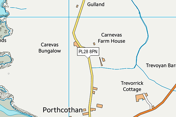 Carnevas Farm (Closed) map (PL28 8PN) - OS VectorMap District (Ordnance Survey)