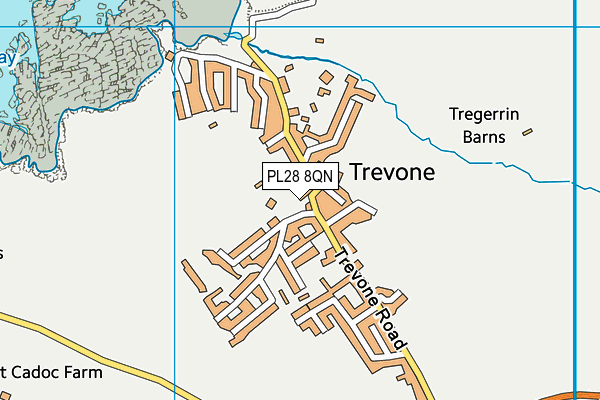 Trevone Cricket Club (Closed) map (PL28 8QN) - OS VectorMap District (Ordnance Survey)