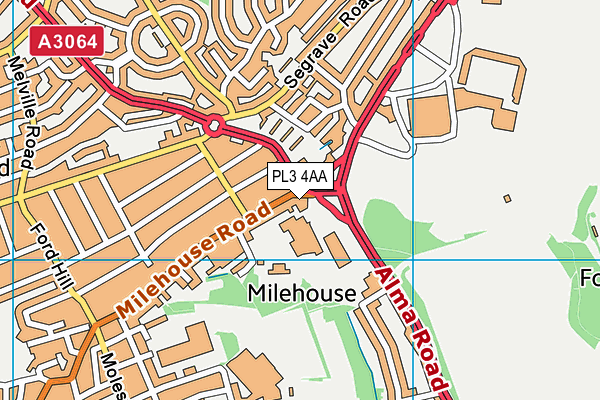 PL3 4AA map - OS VectorMap District (Ordnance Survey)