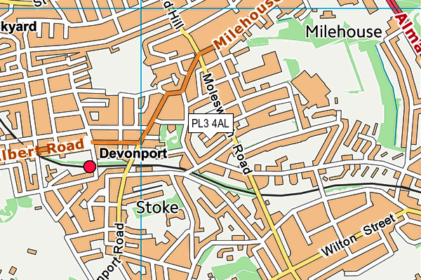 PL3 4AL map - OS VectorMap District (Ordnance Survey)