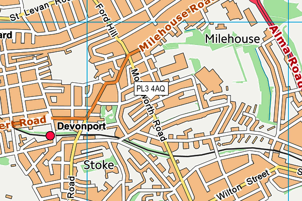 PL3 4AQ map - OS VectorMap District (Ordnance Survey)